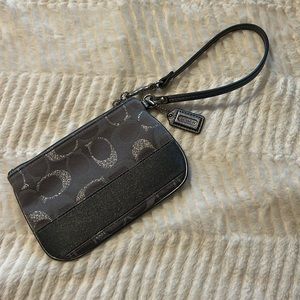 Silver Coach Wristlet